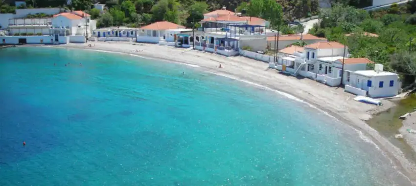 Nagos beach in northern Chios where springs meet the Aegean sea