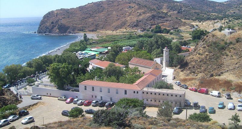 Agia Markella Monastery on the northern coast of Chios, overlooking the Aegean Sea